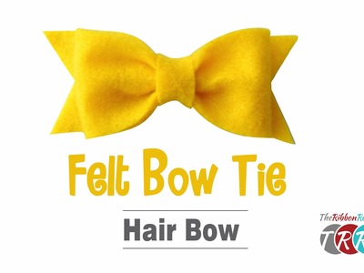 How to Make a Felt Bow Tie Hair Bow - TheRibbonRetreat.com