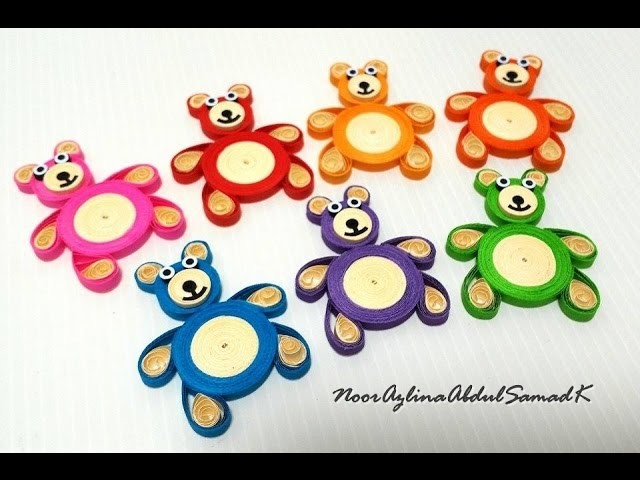 How to make a two tone quilling teddy bear