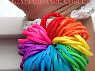 NEW easy rainbow loom pom-pom charm WITHOUT LOOM!