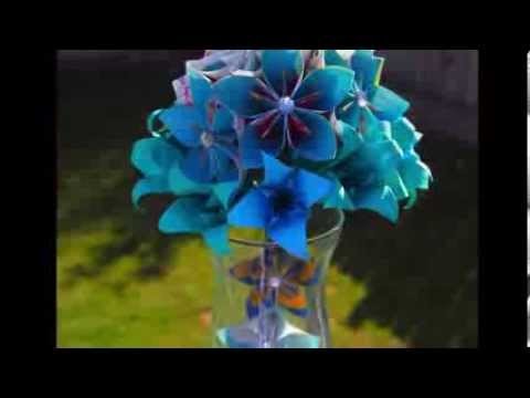 Origami Kusudama Flowers # 004 (using recycled paper)