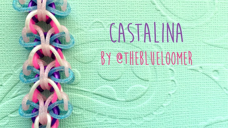 Rainbow Loom Bands Castalina By @TheBlueLoomer (No Hook, No Loom, two peg tutorial)