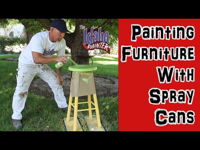 DIY Furniture Painting.  Painting Household Furniture With Spray Paint Cans.