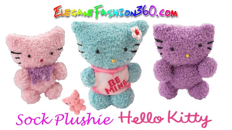 DIY Sock Plushie Hello Kitty.Kawaii Kitty.Stuffed Animal - How to