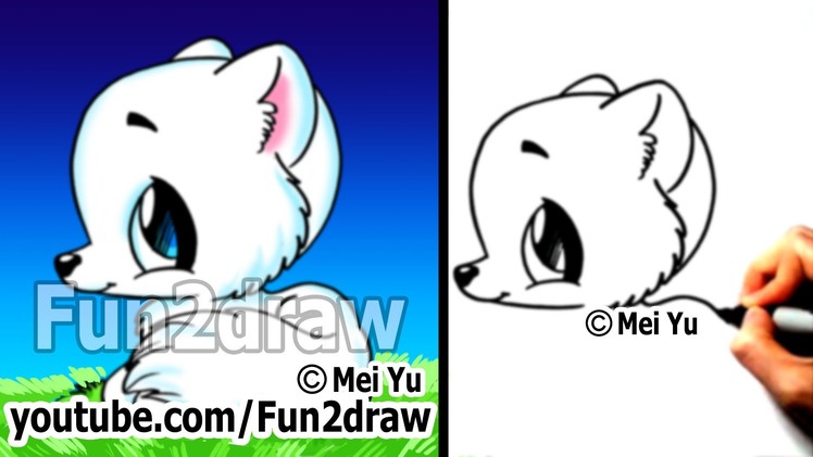 Easy Things to Draw Cute Animals - Drawing Tutorial - Arctic Fox (Easy!)