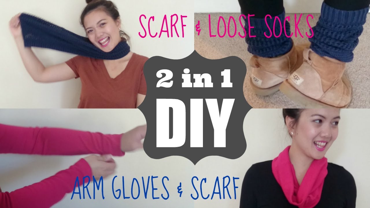 FALL SEASON 2 in 1 DIY (scarf and loose socks OR scarf and arm gloves)