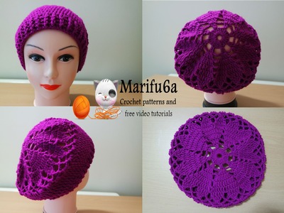 How to crochet hearts beret hat free pattern tutorial