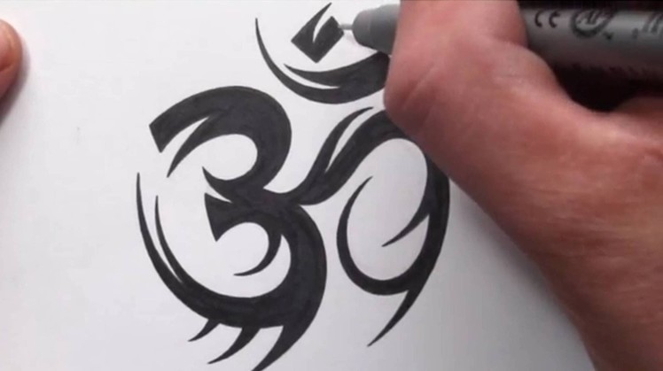How To Draw a Tribal Om Symbol Tattoo Design