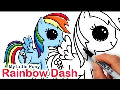 How to Draw My Little Pony Rainbow Dash Cute and Easy