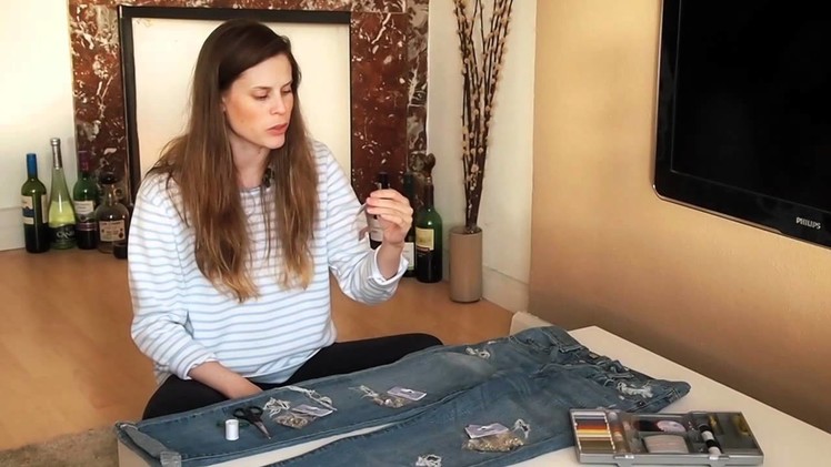 How to make old Jeans into Crystal Jeans (tutorial)