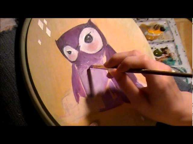 Little Miss Lawyer Owl painting time lapse