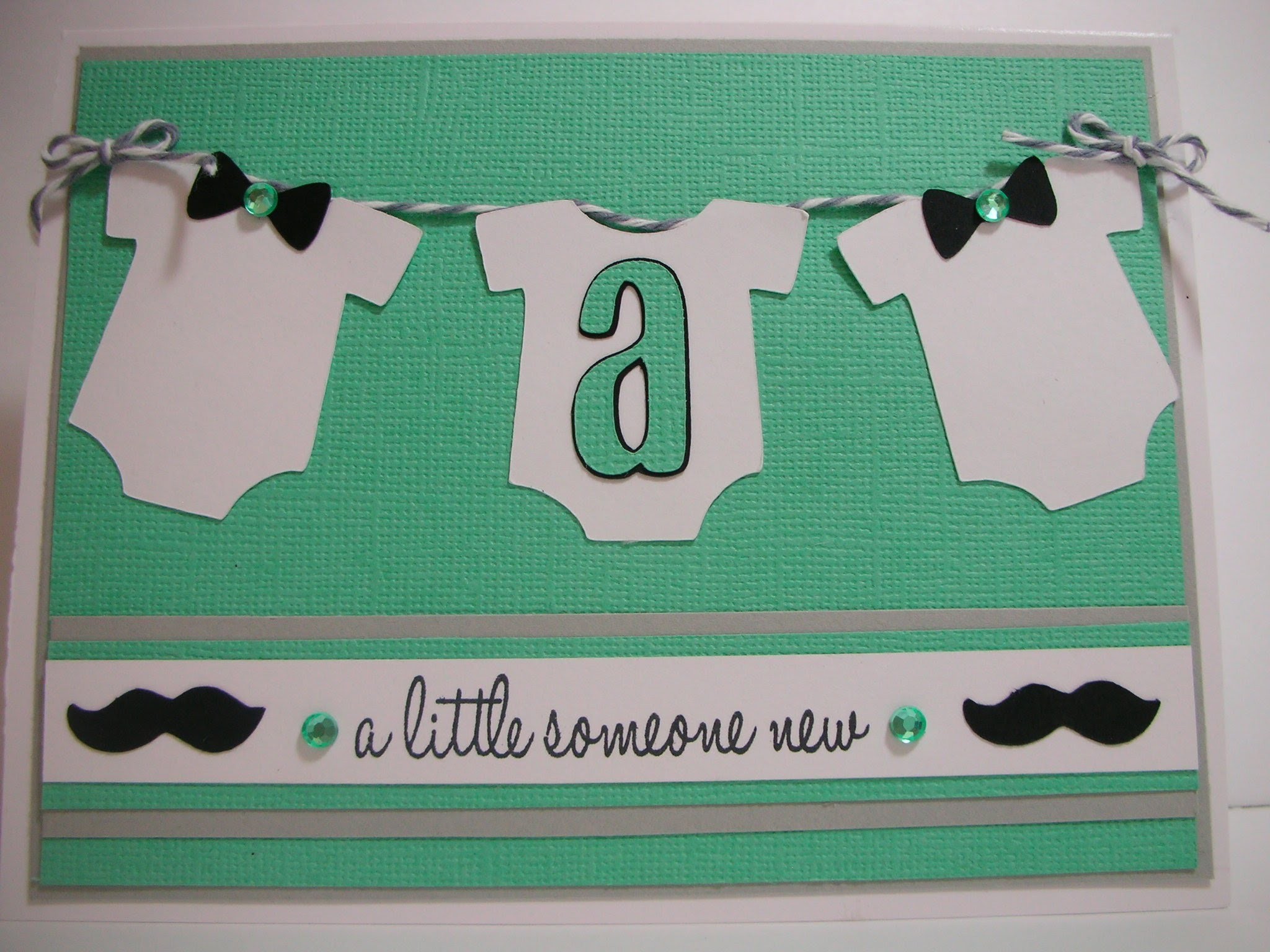 Mustache and Bow Tie baby boy card