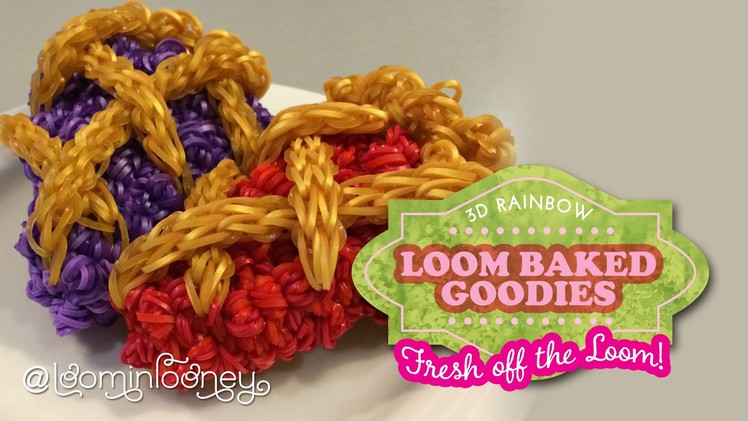 Old Fashioned Cherry and Blueberry Lattice Crust Pie Slices: 3D Rainbow Loom Baked Goodies