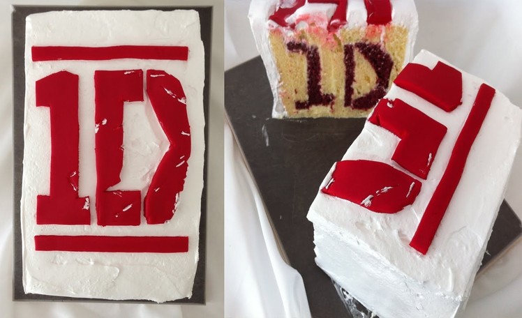 ONE DIRECTION birthday cake with logo inside HOW TO Cook That Ann Reardon, surprise inside cake