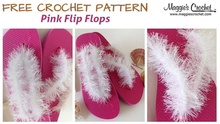 Pink Flip Flop Free Crochet Pattern - Right Handed