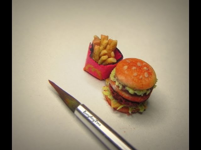 Polymer clay french fries and french fry paper cup tutorial