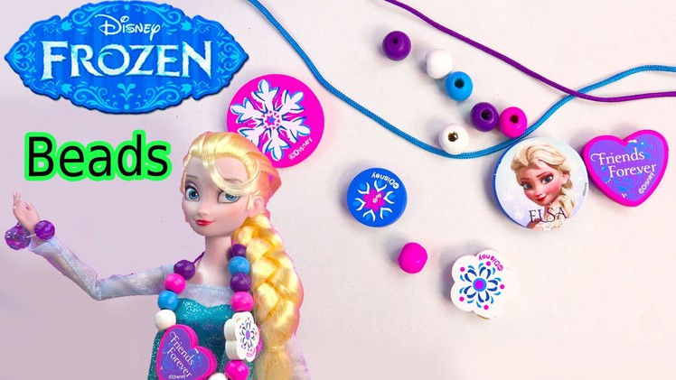 Queen ELSA Wooden Beads Disney Frozen Movie Wood Necklace Craft & Activity Book Playset Toy Unboxing