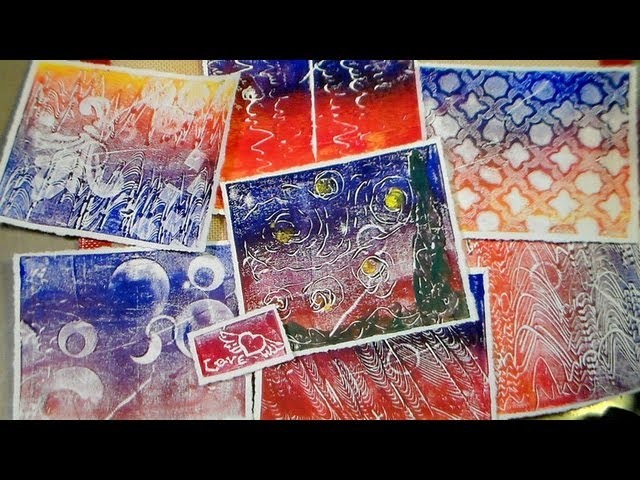 Recycled styrofoam tray printmaking