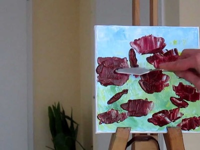 Tanja Bell  How to Paint Flowers Poppies Tutorial Palette Knife Painting Technique Lesson Demo