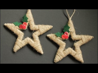 Twine Wrapped Christmas Star Ornaments