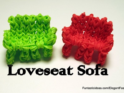 Updated:Loveseat Sofa.Chair charm - How to Rainbow Loom - Home Series