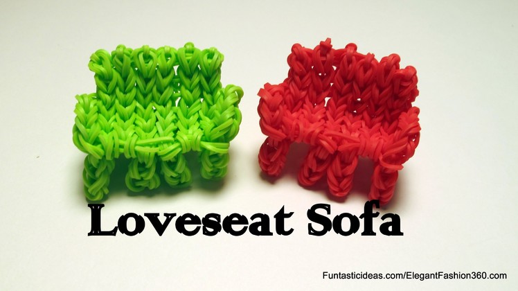 Updated:Loveseat Sofa.Chair charm - How to Rainbow Loom - Home Series