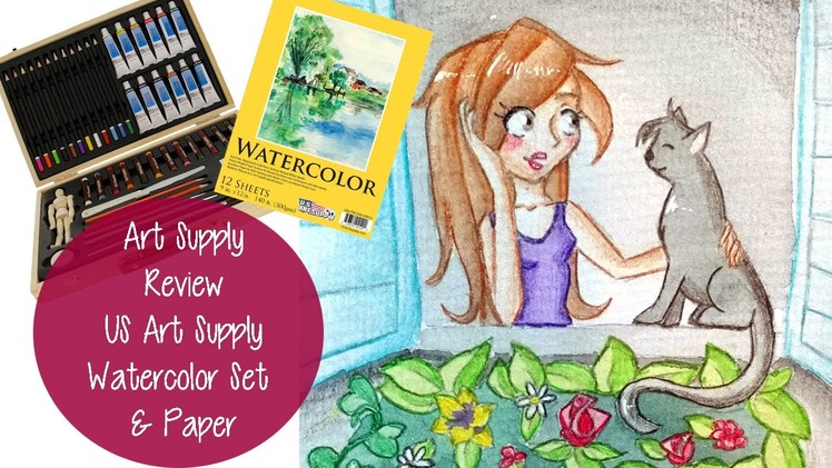 ART SUPPLY REVIEW! US Art Supply Watercolor Set & Paper Pad! (Speedpaint)