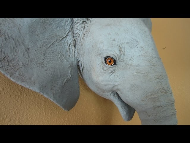 Baby Elephant - Paper Mache Wall Sculpture Pattern