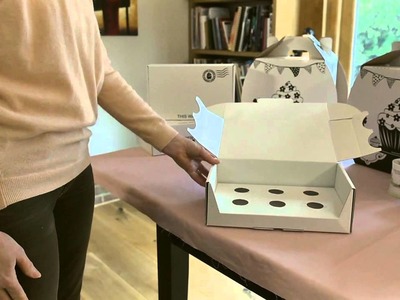 Card Cuts - Assembling the cakes-away postable cupcake box