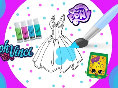 Color Your Own Fashionista DIY Using DohVinci PlayDoh Glitter & Paint Plus Shopkins MLP Toy Surprise