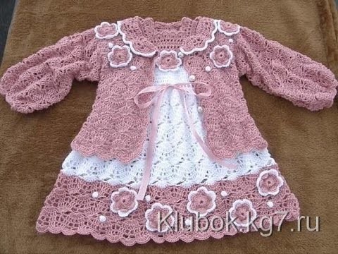Crochet dress| How to crochet an easy shell stitch baby. girl's dress for beginners 23