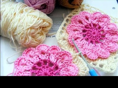 Crochet flower dishcloth