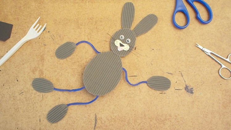 CUTE GREY BUNNY MADE OF PAPER