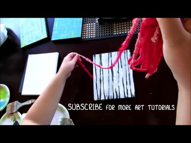 DIY Abstract Yarn Texture Painting Technique