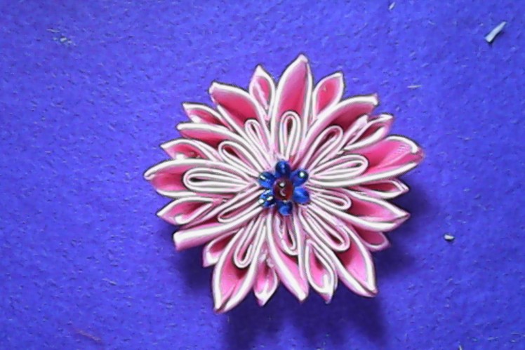 DIY-cara membuat bunga teratai dari pita satin-how to make a lotus flower on satin ribbon