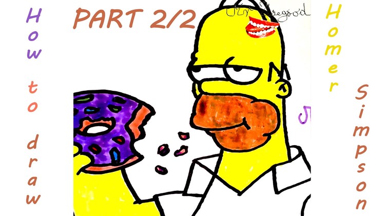 DIY How to draw easy stuff but cool on paper: draw Homer Simpson Step by Step Easy donut | 2.2