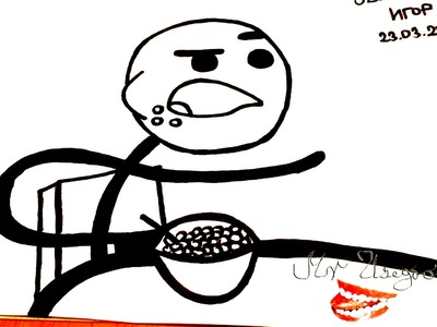DIY How to draw Meme Faces Step by Step - Memes: draw CEREAL Guy Meme Face Easy - a STICKMAN