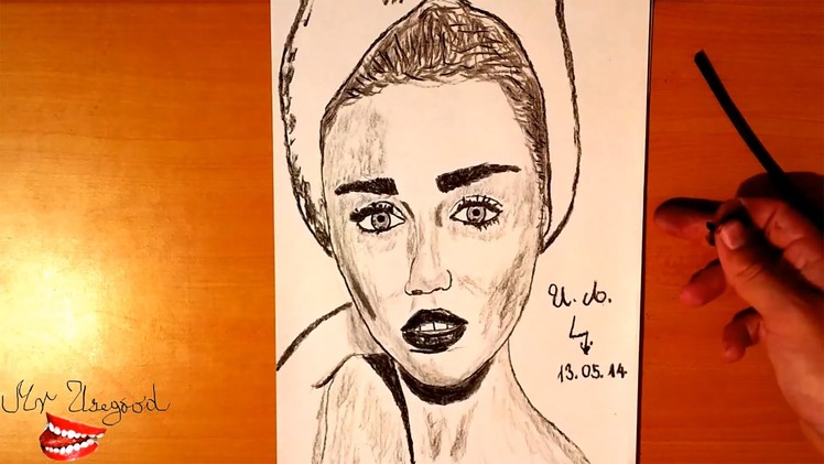 DIY How to draw MILEY CYRUS Easy 3d Realistic portrait, draw easy stuff but cool 3D | SPEEDY