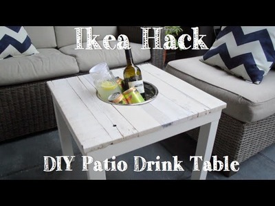 DIY PATIO DRINK TABLE- IKEA HACK