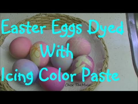 Easter Eggs Dyed with Icing Color Paste