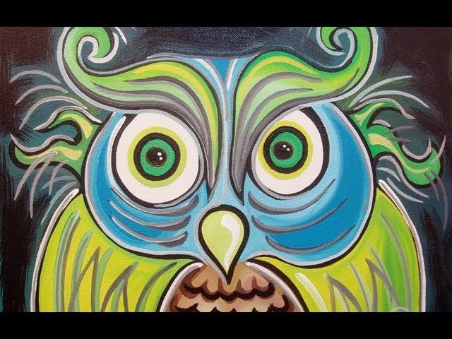 Funky OWL painting SPEED ART by RAEART