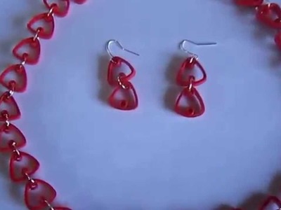 Handmade Jewelry - Paper Quilling Triangle Jewelry Set (Not Tutorial)
