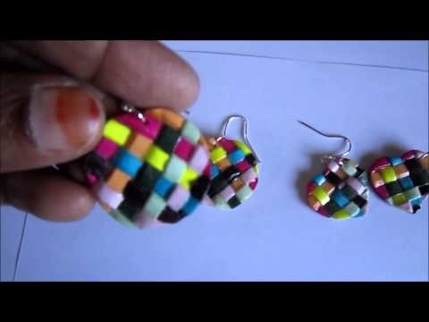 Handmade Jewelry - Paper Weaving Earrings (Not Tutorial)