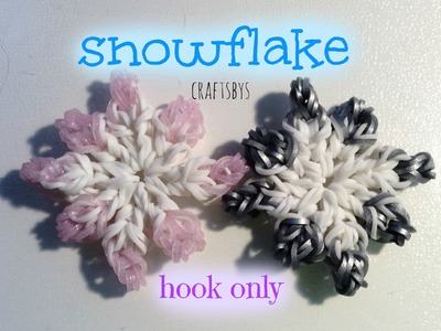 Hook Only Snowflake Rainbow Loom Charm Tutorial