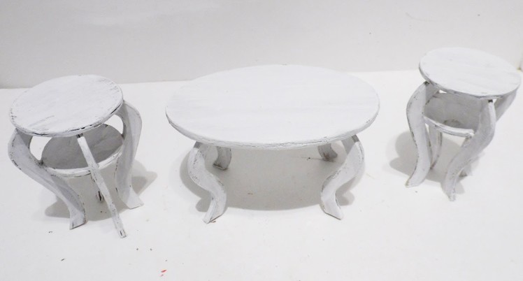 How to Make: Doll Shabby Chic Coffee Table & Chairs