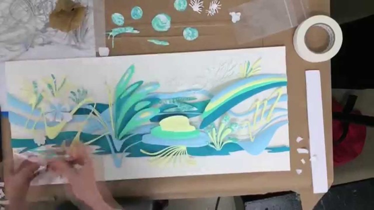 Paper Sculpture Time-lapse : The Dancing of Aquamarine
