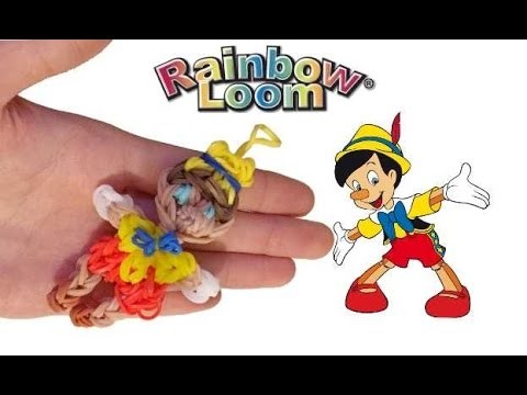 Pinocchio naso 3d con elastici rainbowloom wodden puppen 3d nose