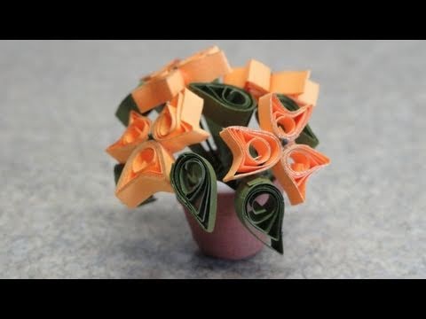 Quilled Miniature plants: Yellow "bunny ear" flowers