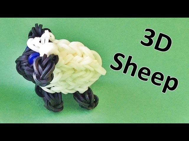 Rainbow Loom: 3D Sheep Rainbow Loom Charm || Loom bands instructions, How To Make