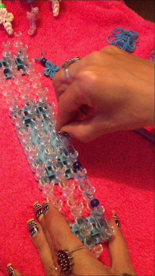 Simple loom band rosary bracelet
