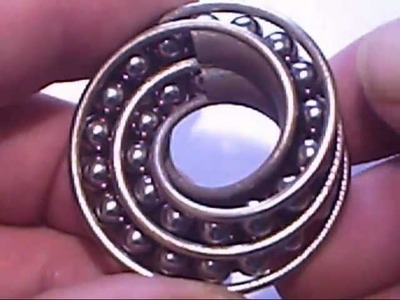 Twin Rail Mobius pendant with balls! - 3D printed metal @shapeways